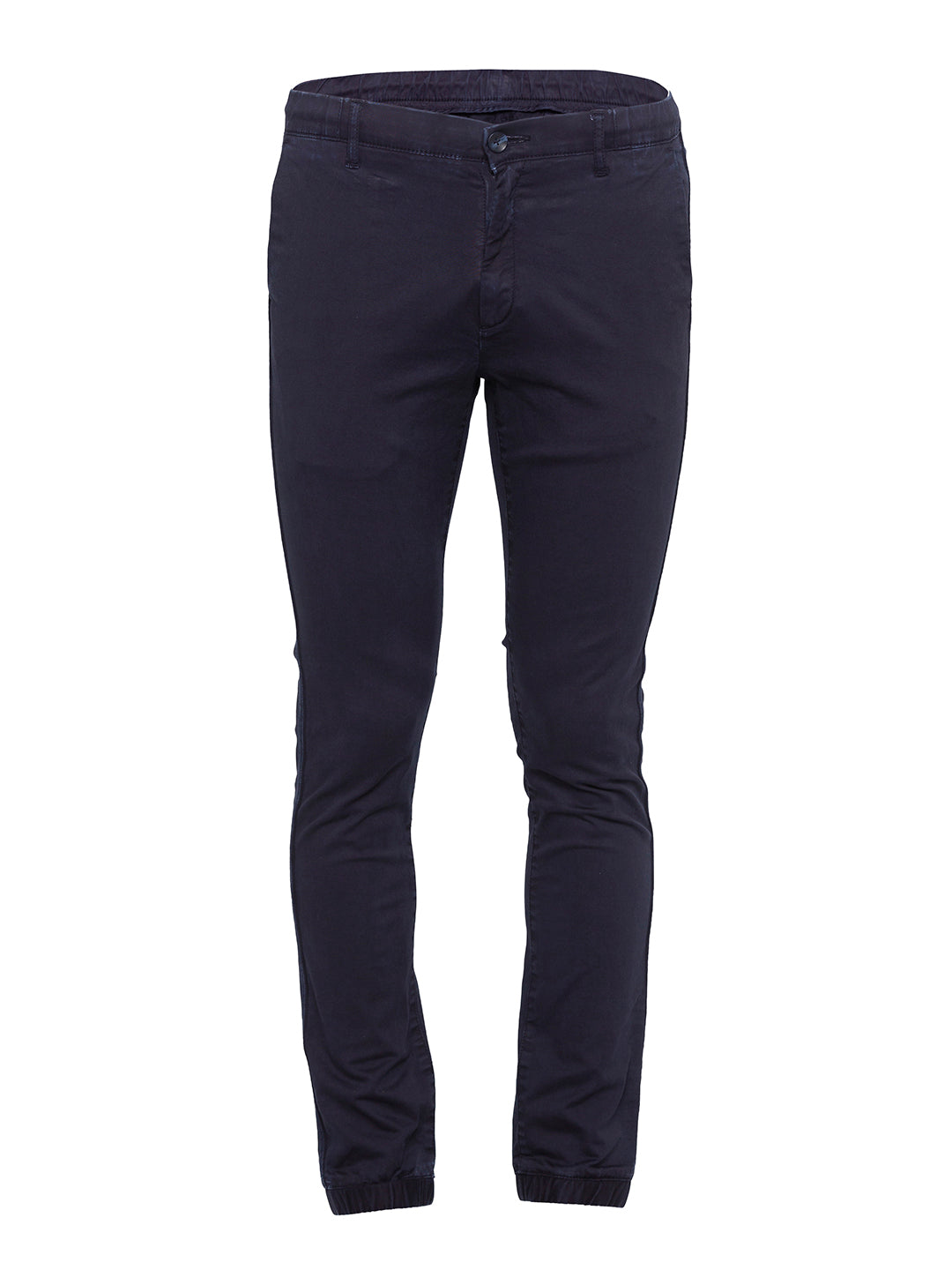 Spykar Men Blue Cotton Slim Fit Casual Trousers