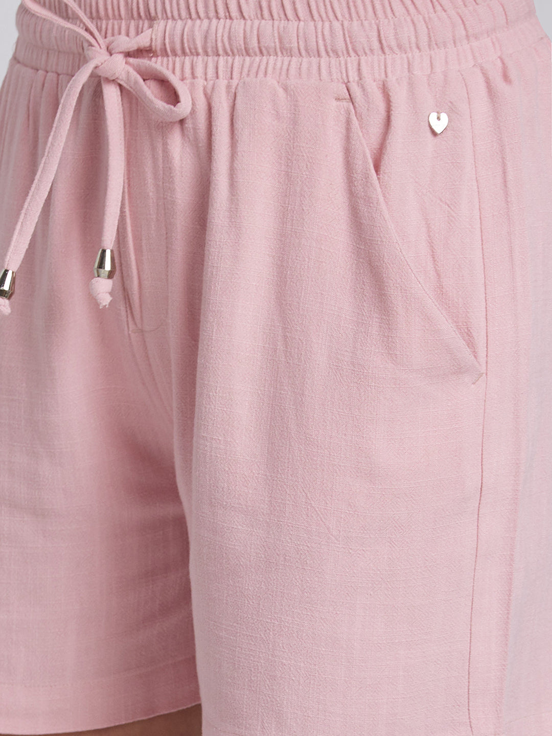 Spykar Women Pink Cotton Blend Regular Fit Shorts