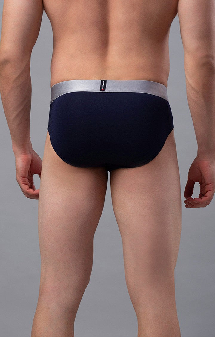 Underjeans By Spykar Navy Blue Briefs For Men