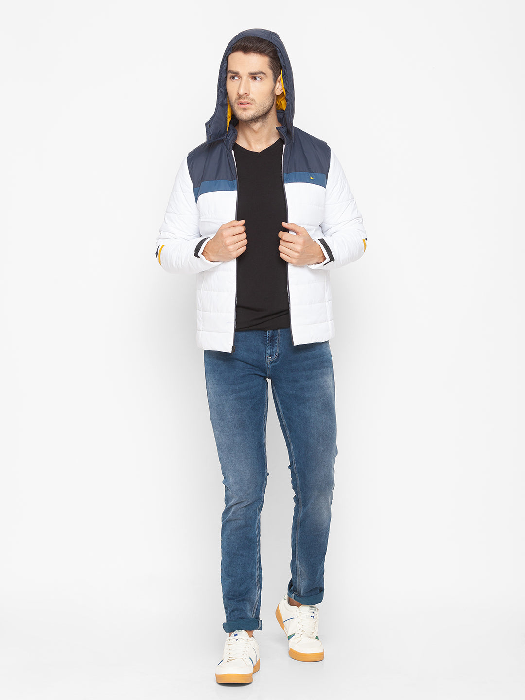 Spykar White Polyester Men Jacket