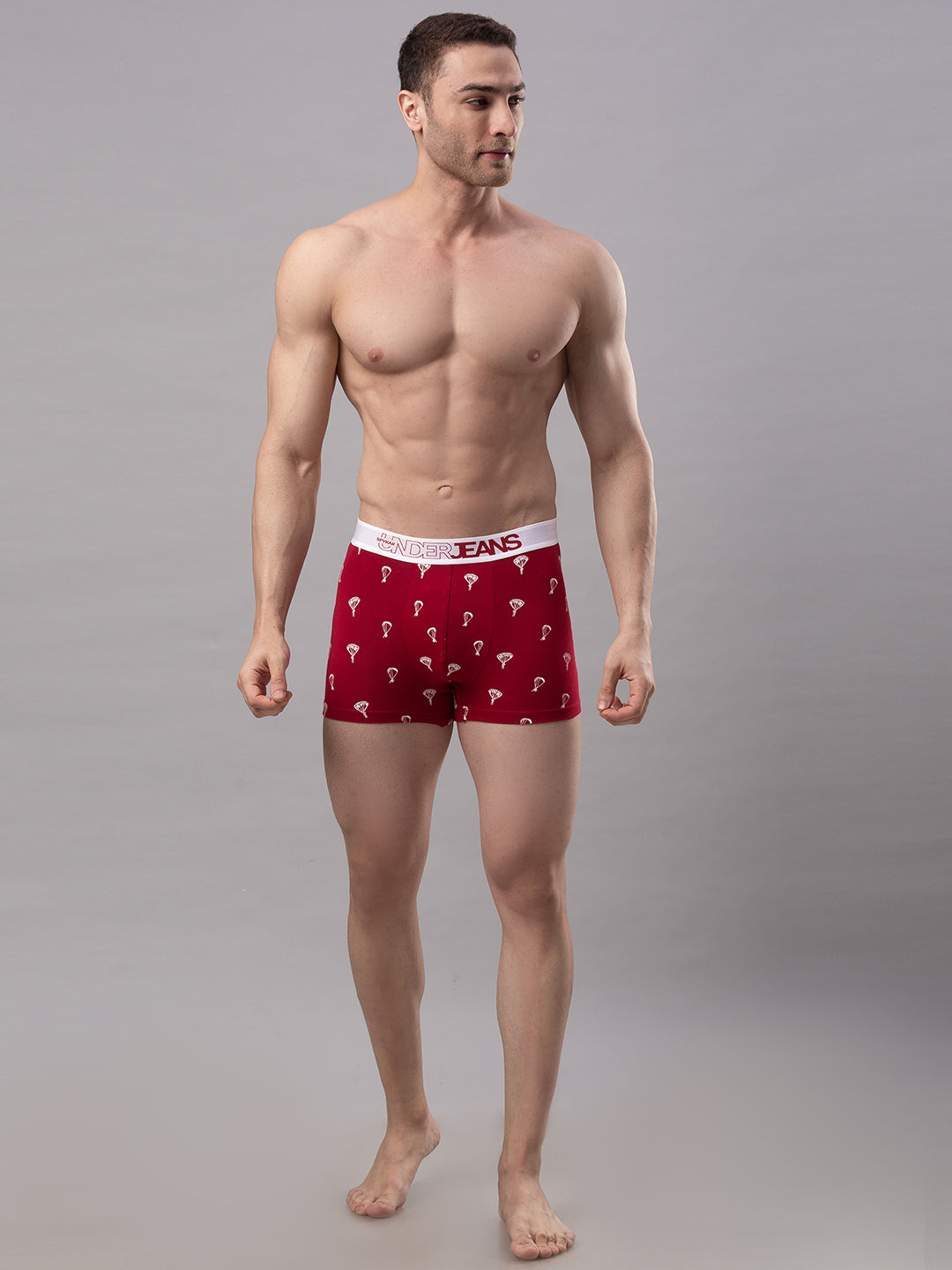 Underjeans By Spykar Men Maroon Cotton Blend Trunk