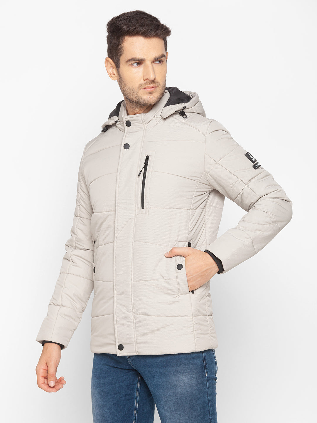 Spykar White Polyester Men Jacket