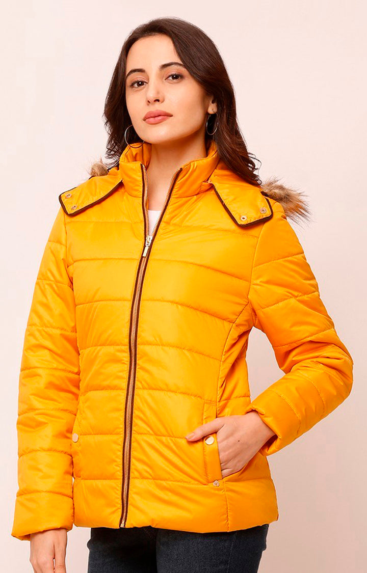 Spykar Women Yellow Solid Front Open Jacket