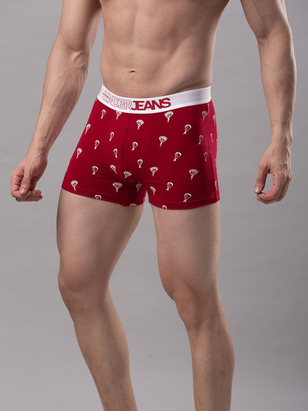 Underjeans By Spykar Men Maroon Cotton Blend Trunk