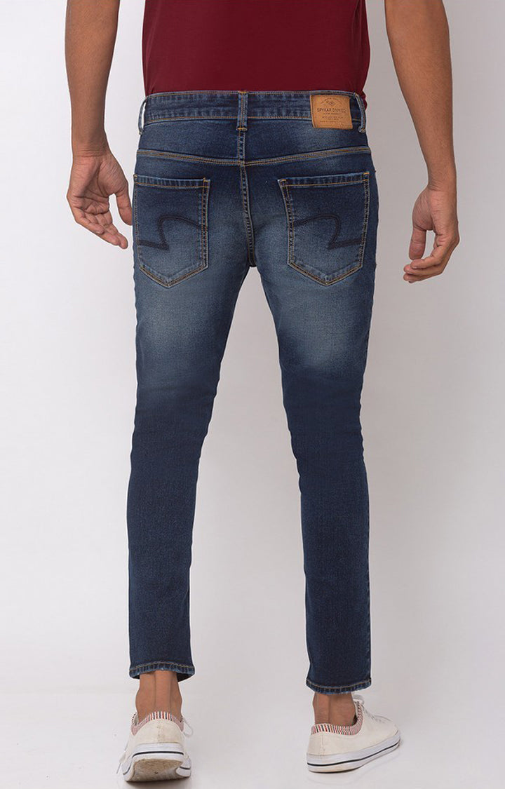 Spykar Dark Blue Cotton Stretch Slim Fit Tapered Length Jeans (Kano)