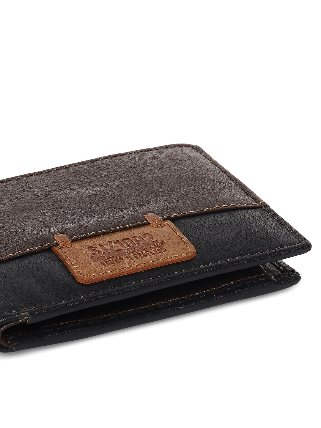 Spykar Men Brown Leather Bi-Fold Wallet