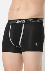 Men Premium Black Cotton Trunk - Underjeans By Spykar