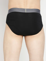 Men Premium Dull Purple & Black Cotton Blend Brief - Pack Of 2- Underjeans By Spykar