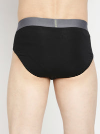 Men Premium Dull Purple & Black Cotton Blend Brief - Pack Of 2- Underjeans By Spykar