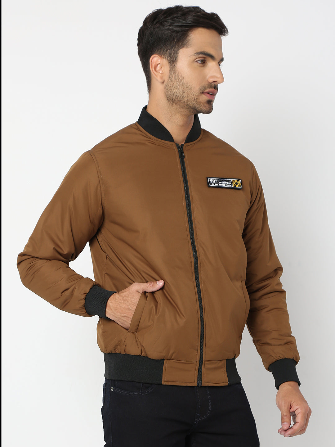 Spykar Men Bronze Nylon Regular Fit Jacket