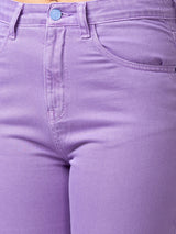 Spykar Women Pastel Lilac Lycra Straight Fit Regular Length Jeans (Bella)