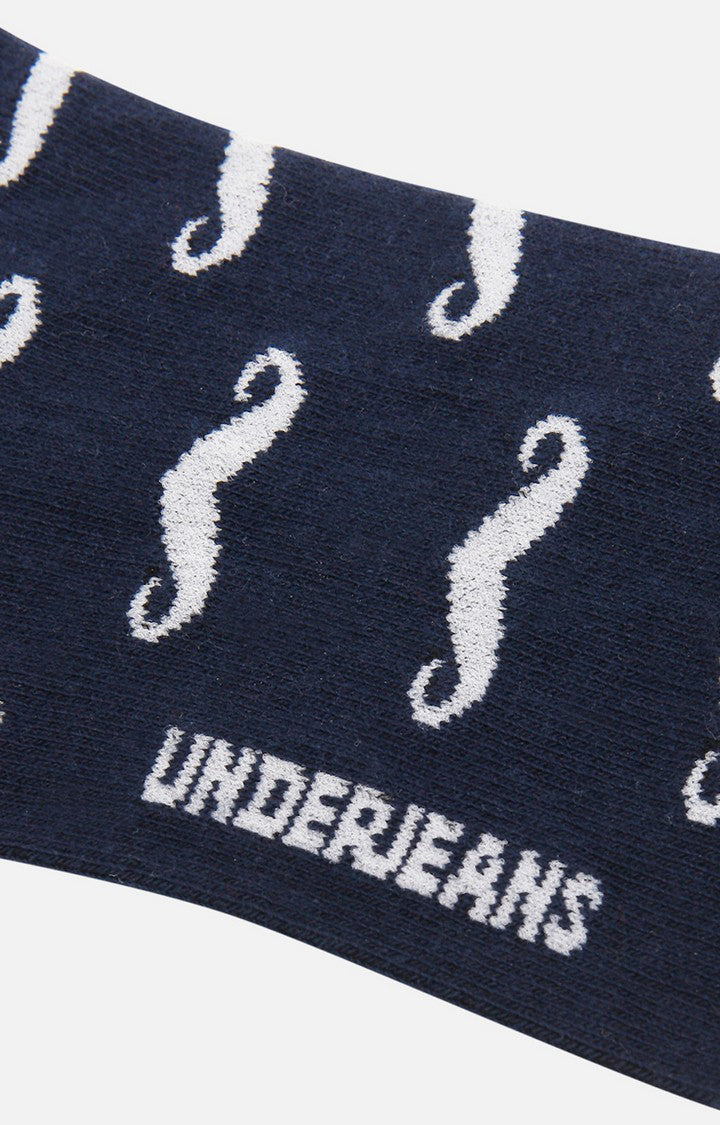 Men Premium Navy Ankle Length (Non Terry) Single Pair Of Socks- Underjeans By Spykar