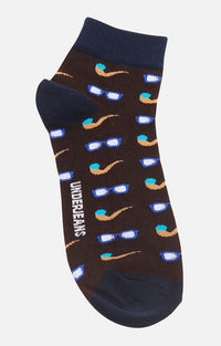 Men Premium Brown Ankle Length (Non Terry) Single Pair Of Socks- Underjeans By Spykar