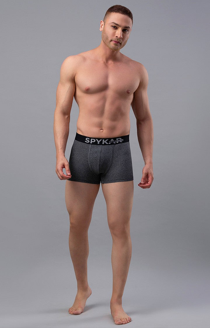 Underjeans By Spykar Men Grey Solid Trunks