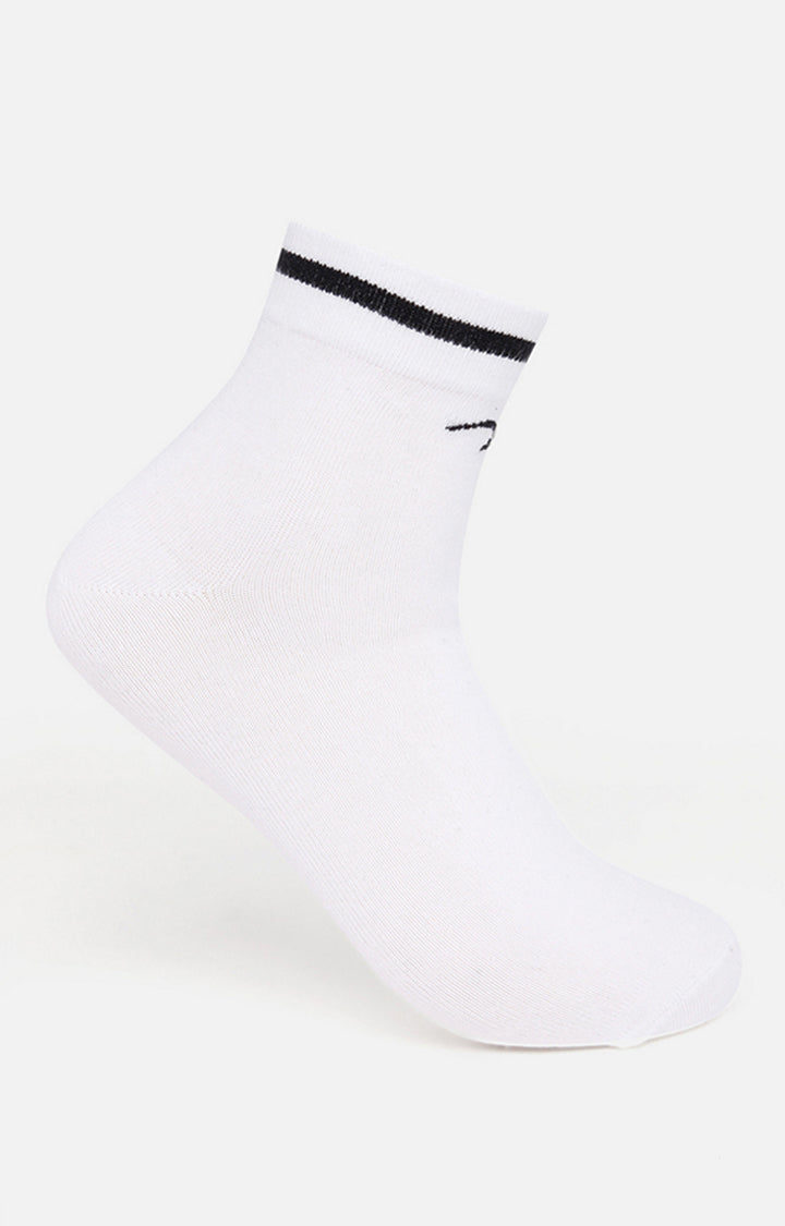 Spykar Black & White Solid Ankle Length Socks