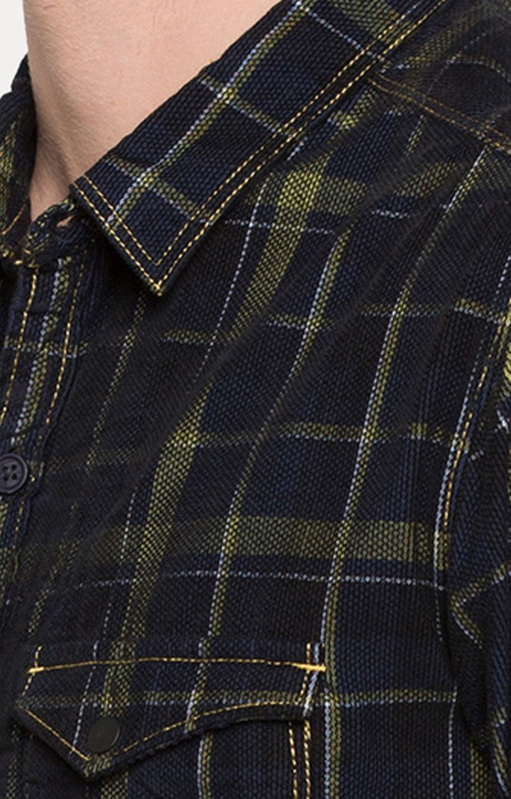 Spykar Men'S Green Cotton Checked Casual Shirts