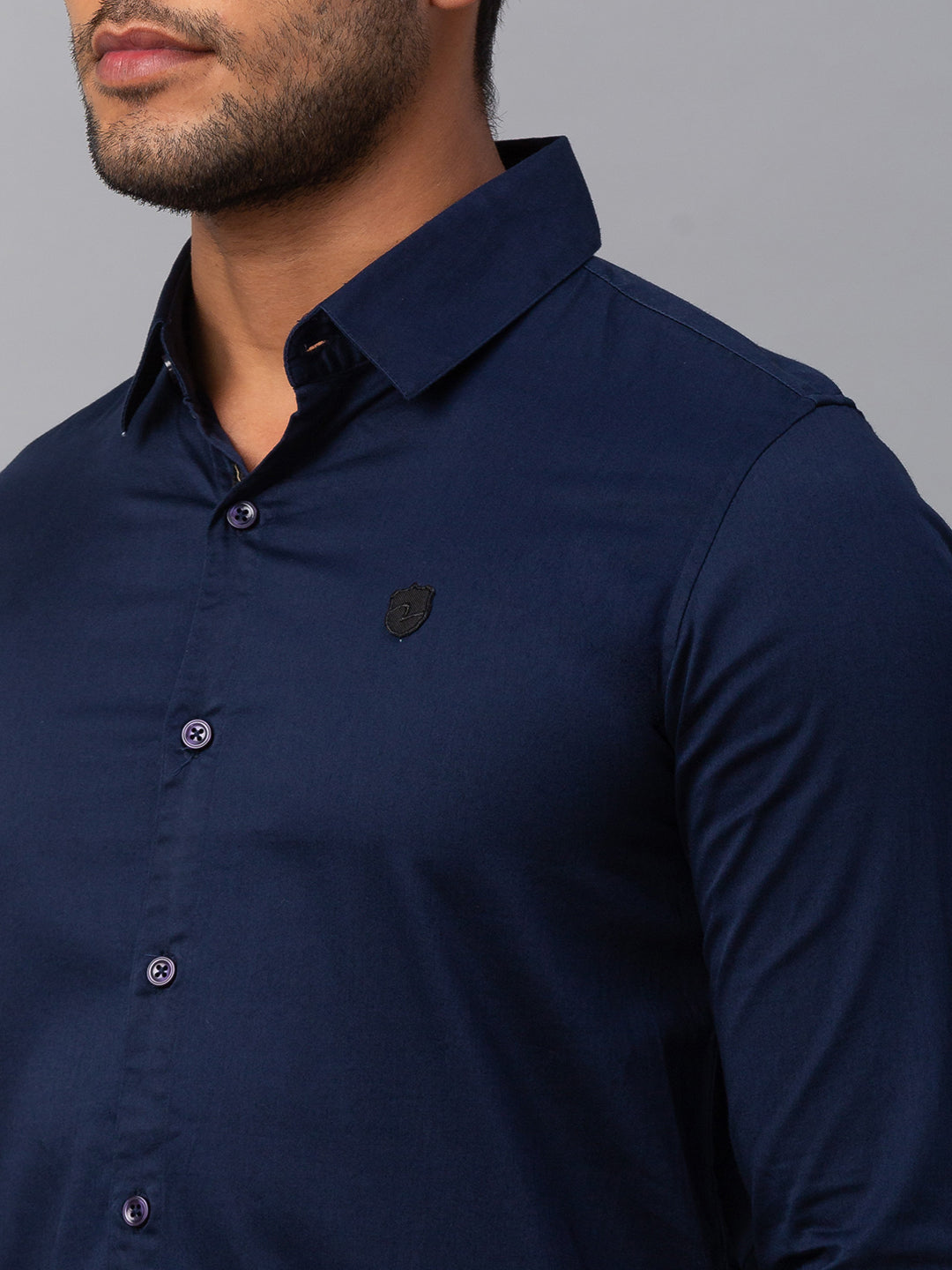 Spykar Men Blue Cotton Slim Fit Shirt