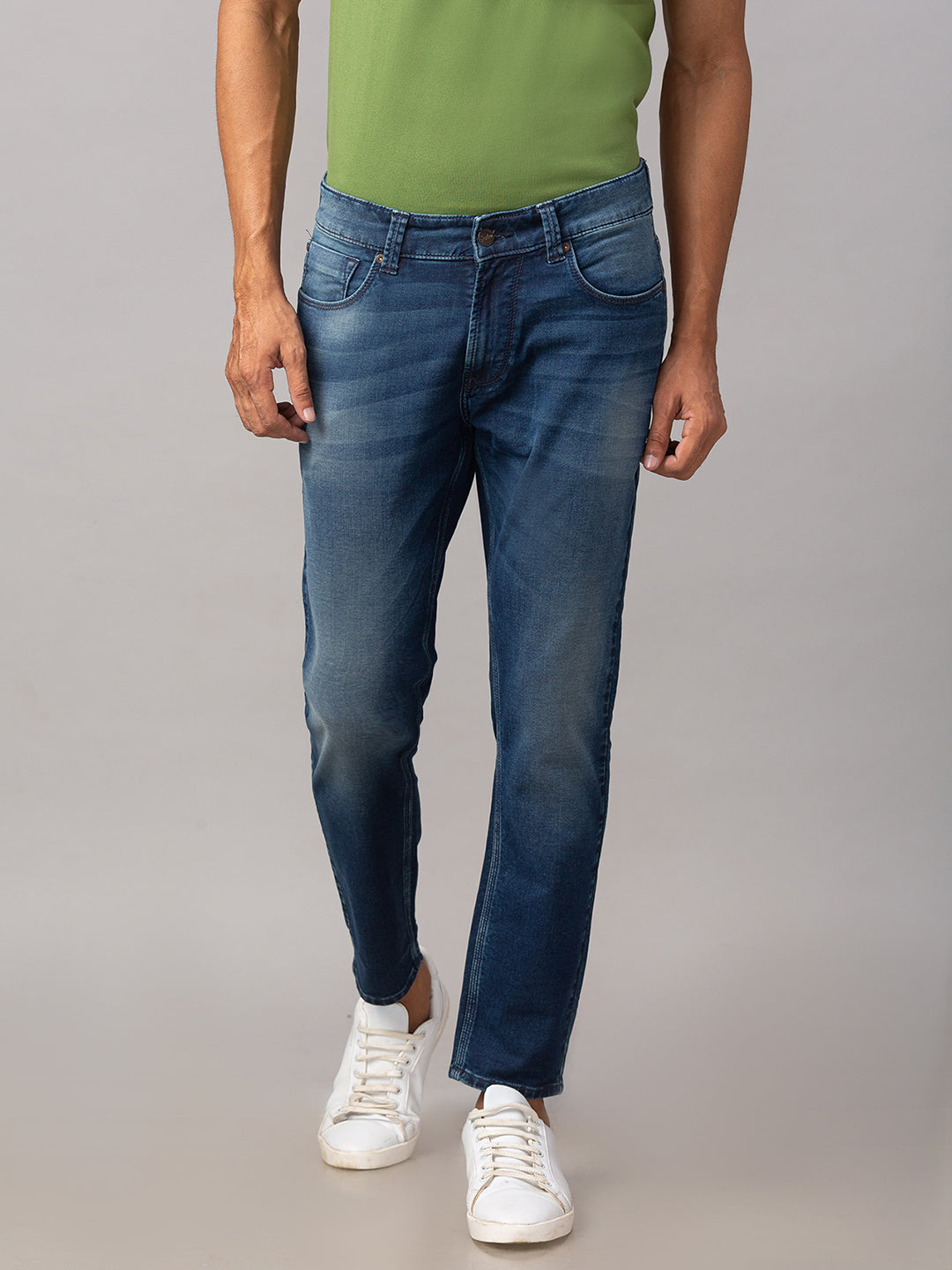 Spykar Men Blue Cotton Slim Fit Tapered Length Jeans (Kano)