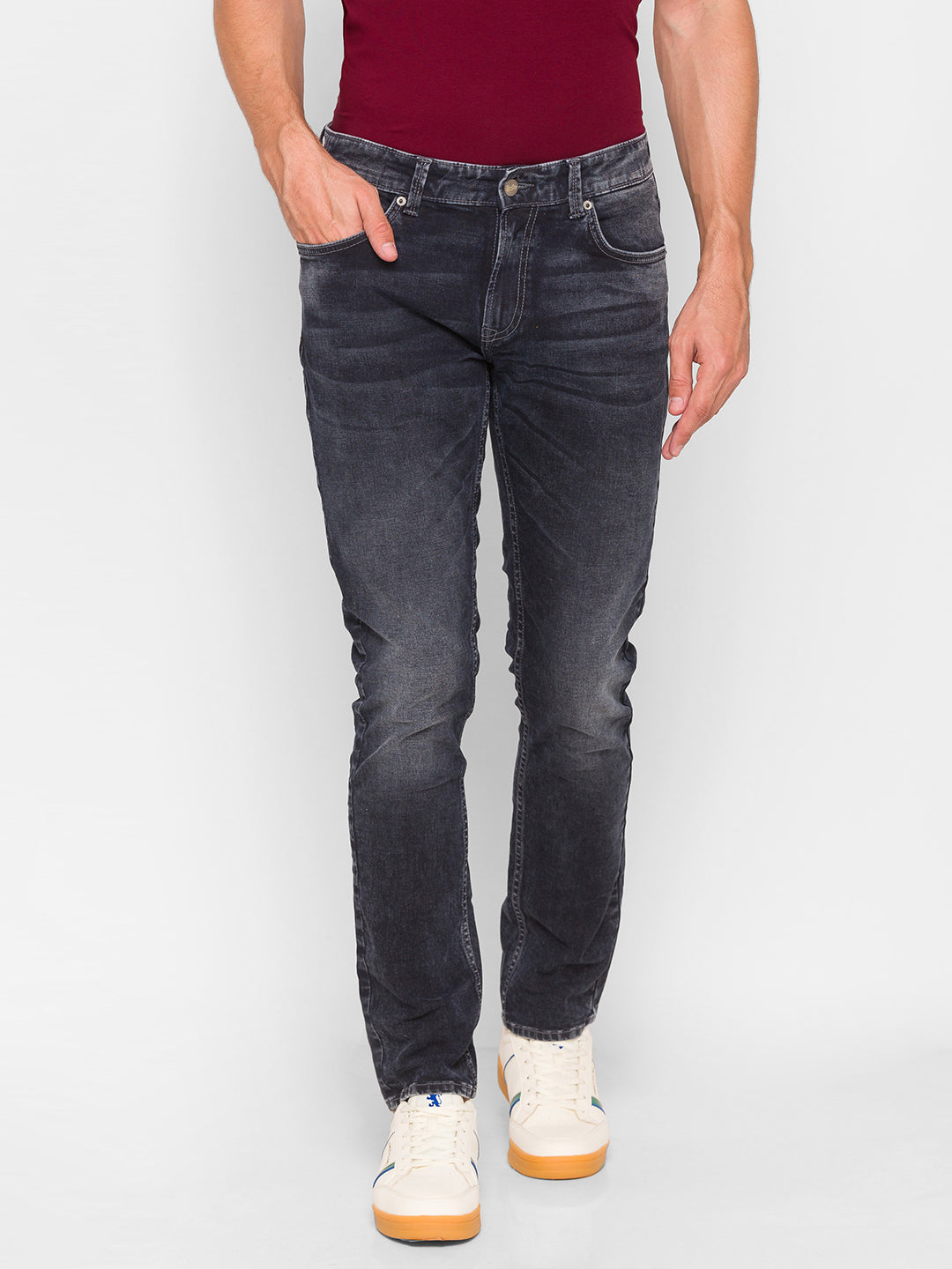 Spykar Black Cotton Men Jeans (Rover)