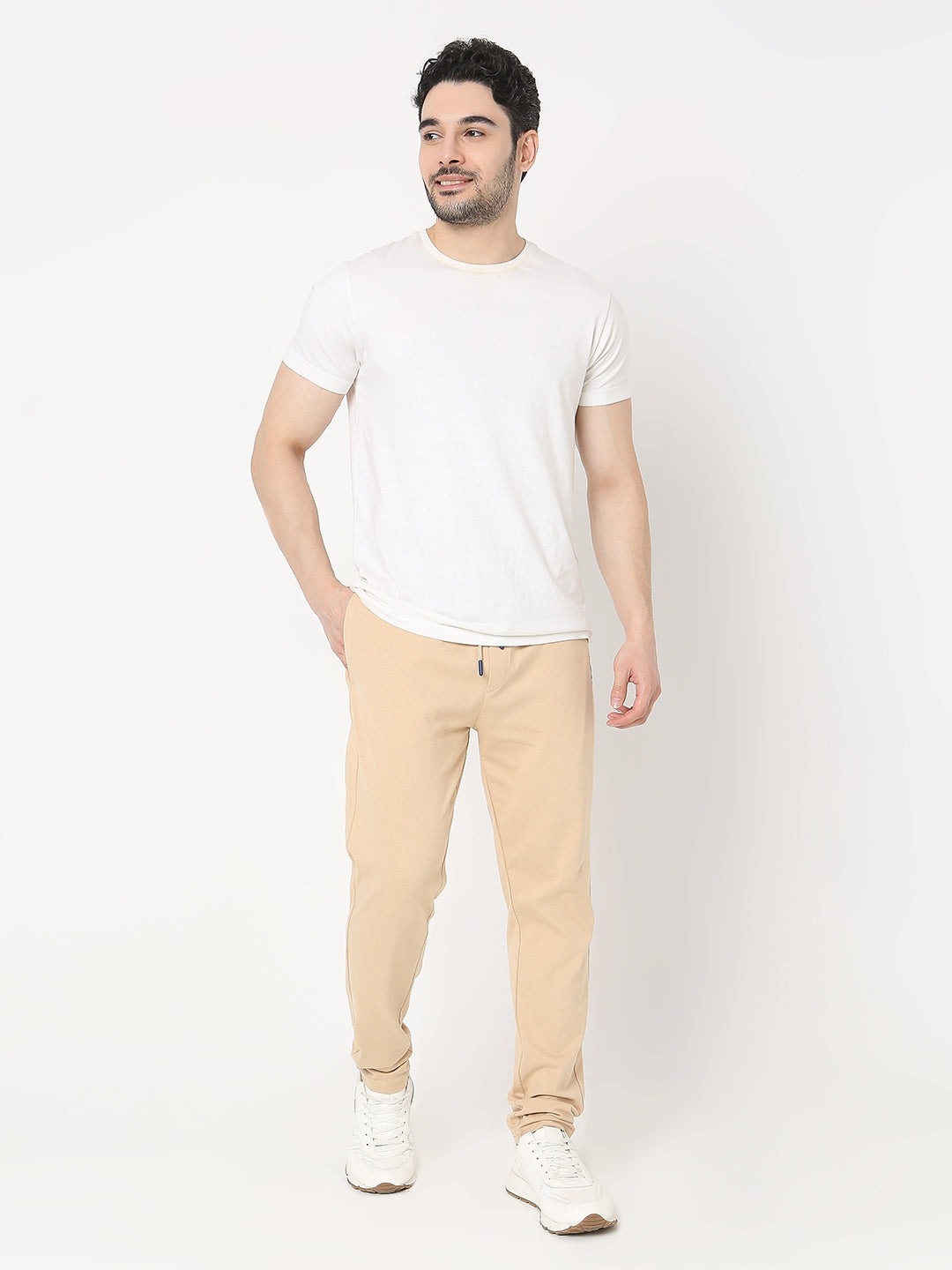 Underjeans by Spykar Men Premium Knitted Beige Pyjama