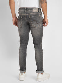 Spykar Men Carbon Black Cotton Slim Fit Narrow Length Jeans (Skinny)