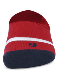 Men Red & Anthra Melange Cotton Blend No Show Socks - Pack Of 2 - Underjeans By Spykar