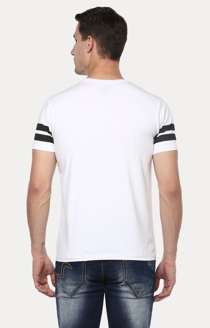 Spykar Men White Printed Slim Fit T-Shirt