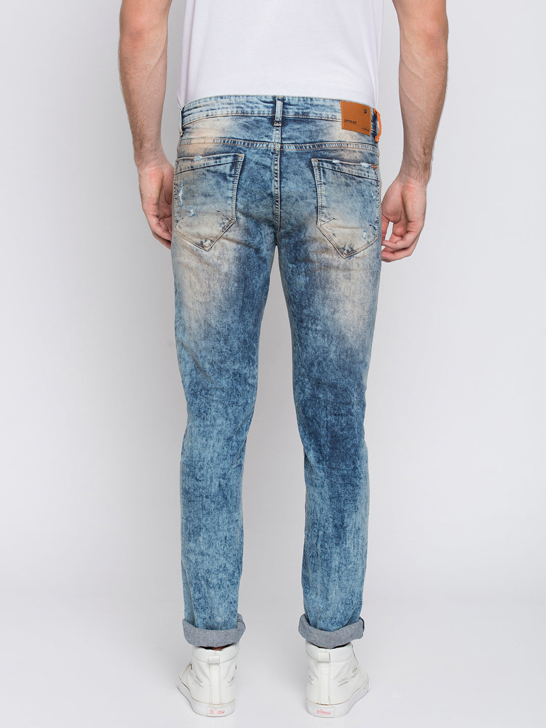 Spykar Men Blue Solid Skinny Fit Jeans