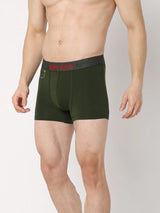Underjeans By Spykar Men Premium Navy & Olive Cotton Blend Regular Fit Trunk - Pack Of 2