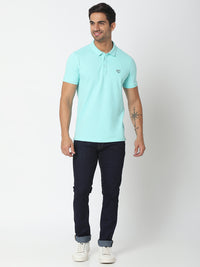 Spykar Raw Blue Cotton Regular Fit Narrow Length Jeans For Men (Rover)
