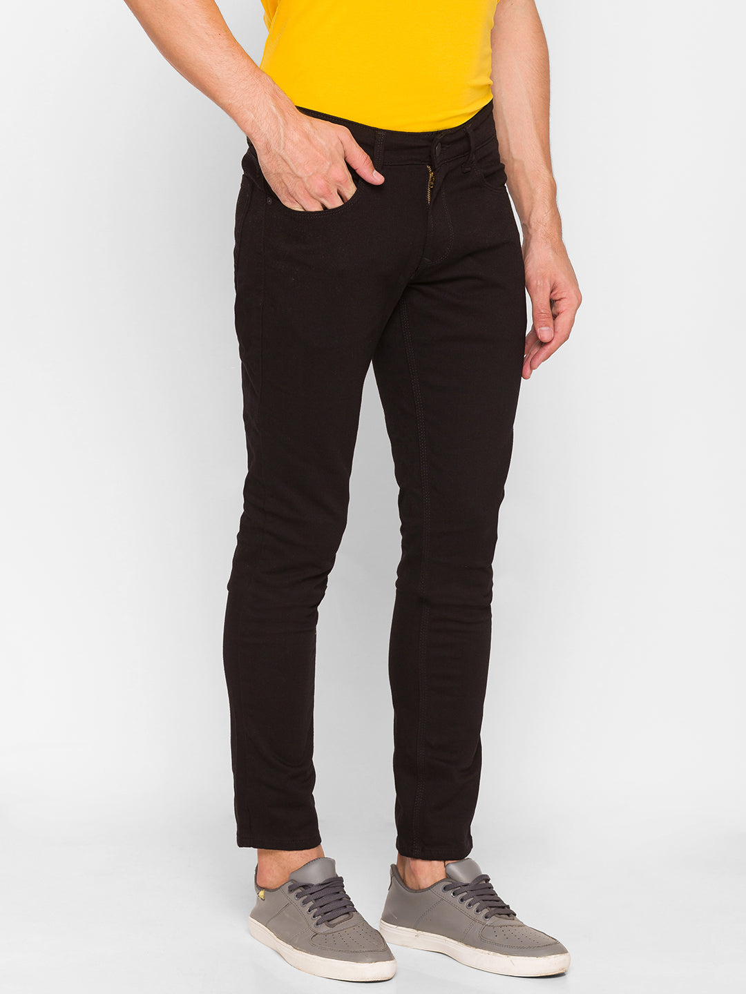 Spykar Black Cotton Men Jeans (Skinny)