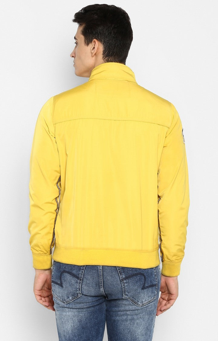 Spykar Men Yellow Solid Slim Fit Activewear Jacket