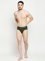 Underjeans By Spykar Men Premium Cotton Blend Olive Brief