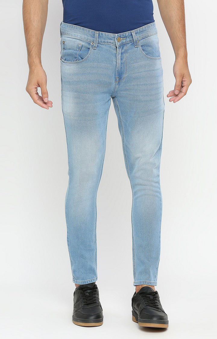 Spykar Men Light Blue Cotton Slim Fit Tapered Length Jeans (Kano)