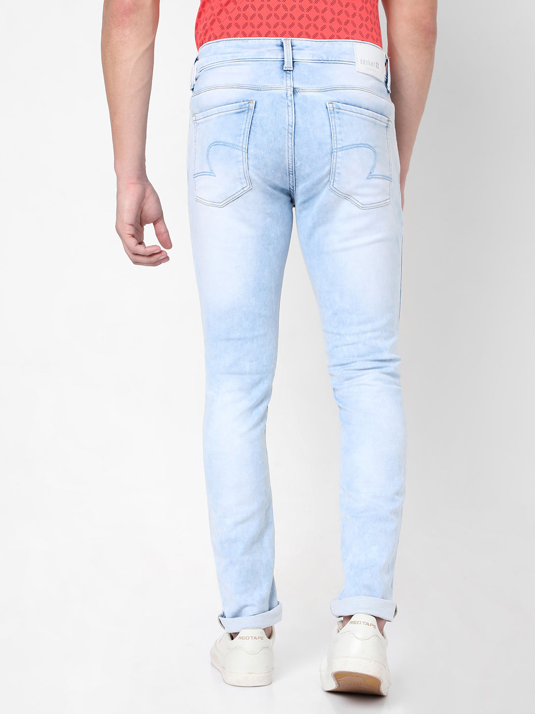 Spykar Men Blue Cotton Super Slim Fit Tapered Length Jeans (Super Skinny)