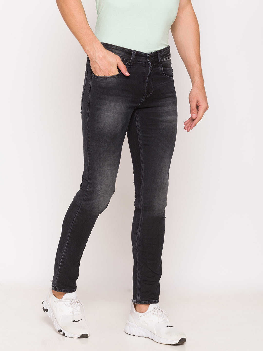 Spykar Black Cotton Men Jeans (Rover)