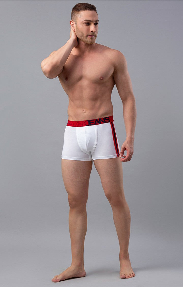 Underjeans By Spykar Men White Solid Trunks