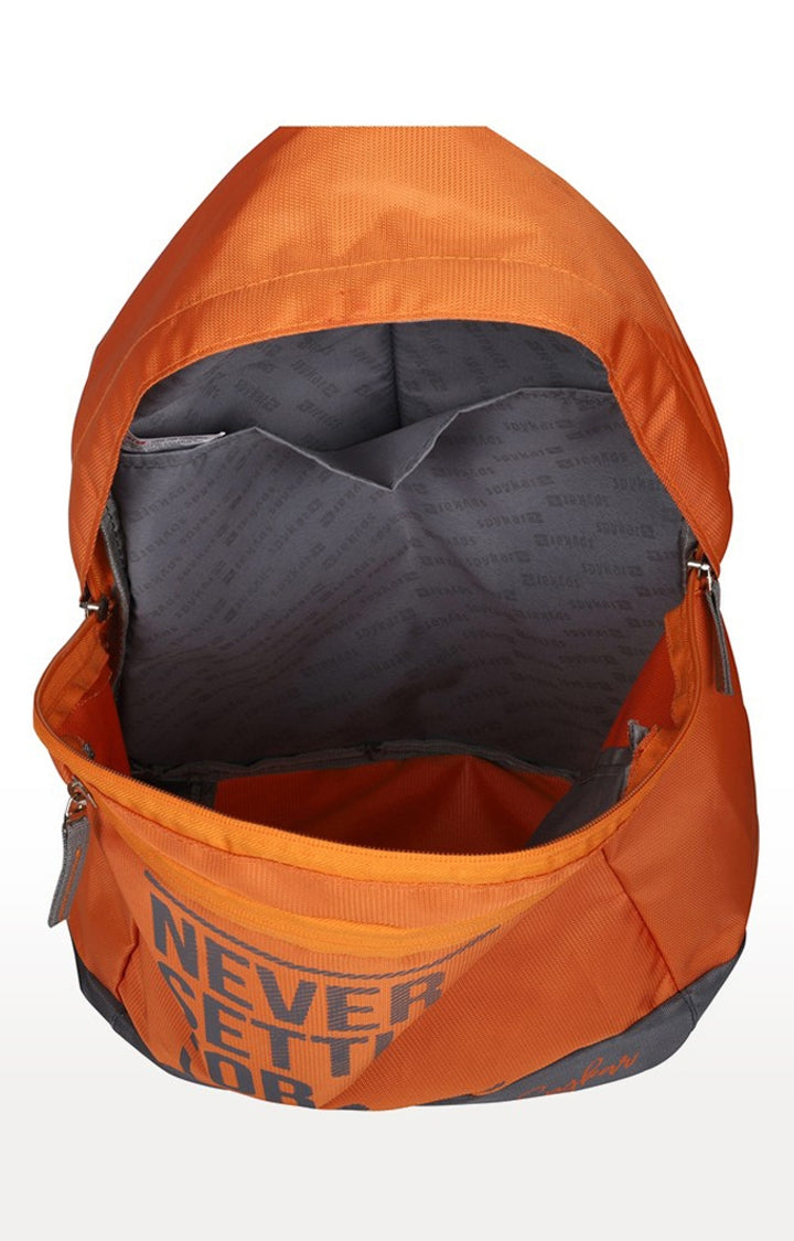 Spykar Orange Printed Backpack