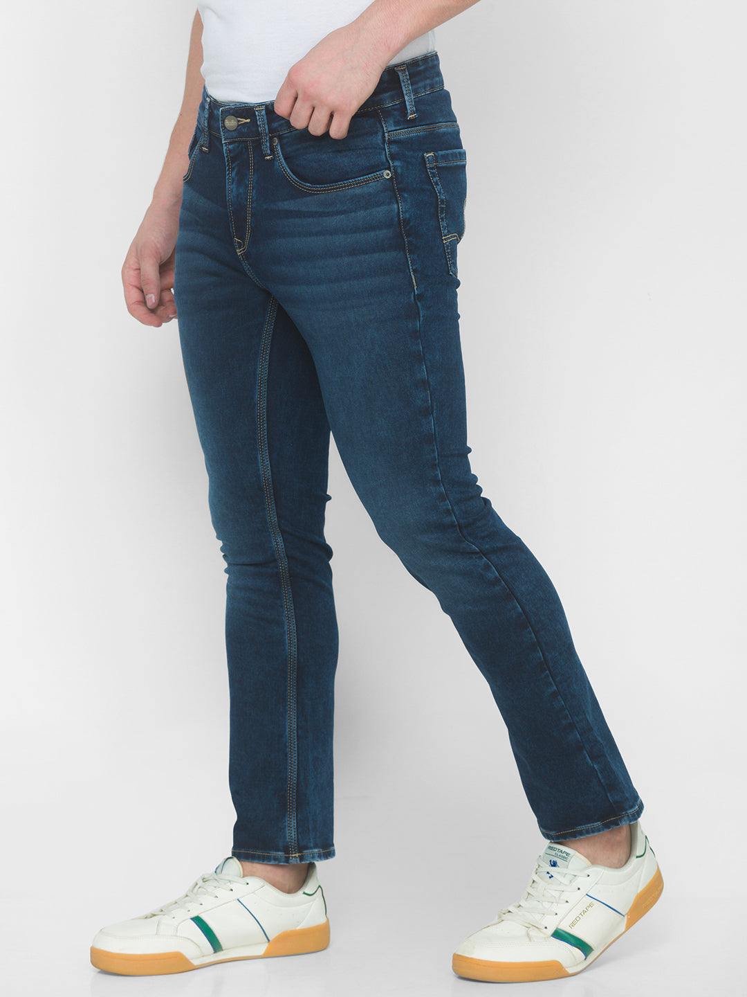 Spykar Men Dark Blue Cotton Bootcut Fit Regular Length Jeans (Rafter ...