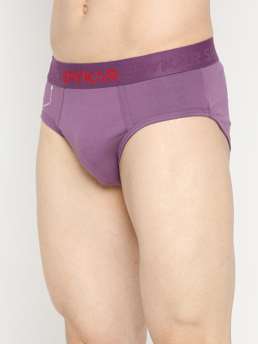 Underjeans By Spykar Men Premium Dull Purple Cotton Blend Brief