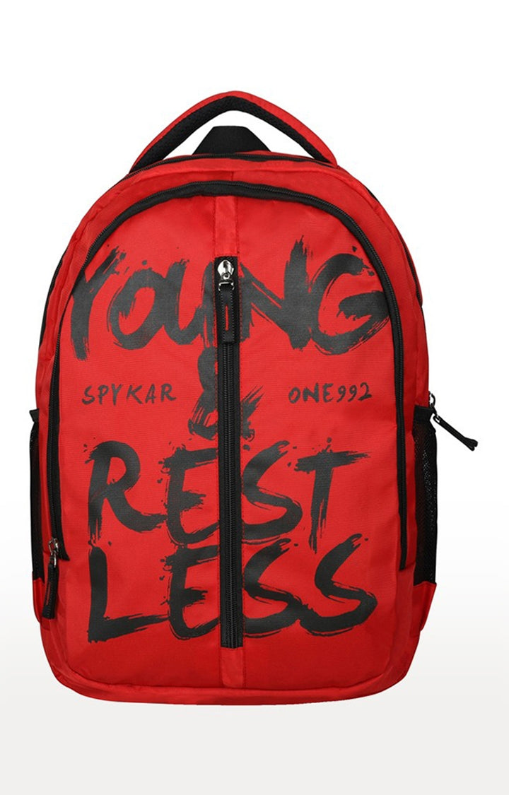 Spykar Red Printed Backpack