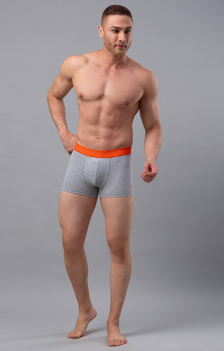 Underjeans By Spykar Men Grey Solid Trunks