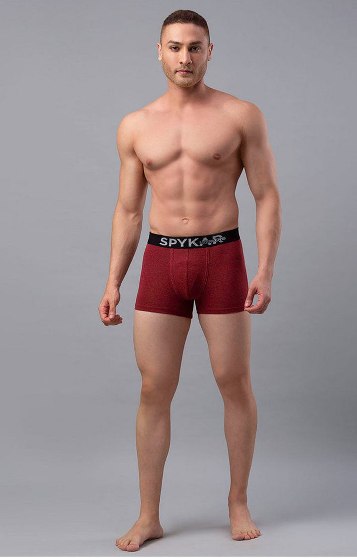 Underjeans By Spykar Men Red Solid Trunks