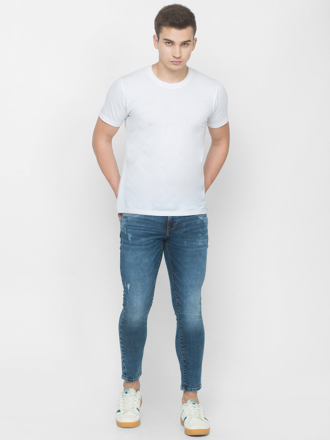 Spykar Men Blue Cotton Slim Fit Tapered Length Jeans (Kano)