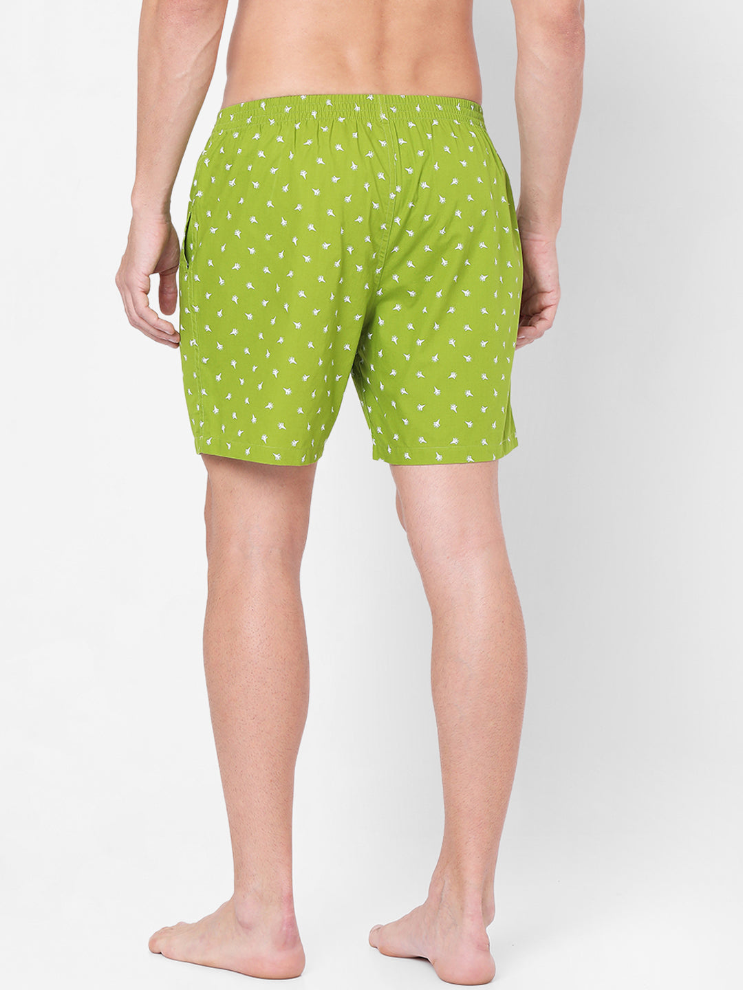 Men Premium Light Green Cotton Boxers- Underjeans By Spykar