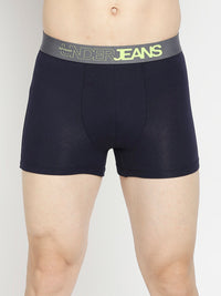 Men Premium Yellow & Navy Blue Cotton Blend Trunk - Pack Of 2- Underjeans By Spykar