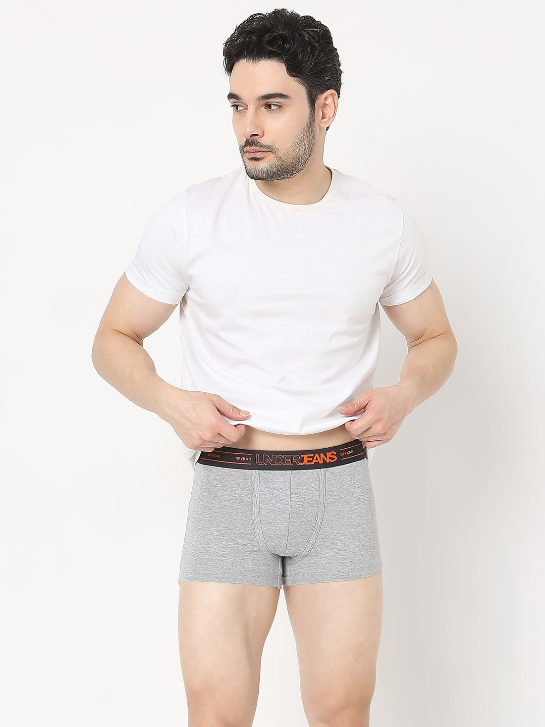 Underjeans by Spykar Men Premium Grey Melange Trunk