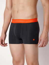 Men Premium Darkgrey Cotton Blend Trunk- Underjeans By Spykar