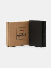 Spykar Black Leather Belt & Wallet Combo