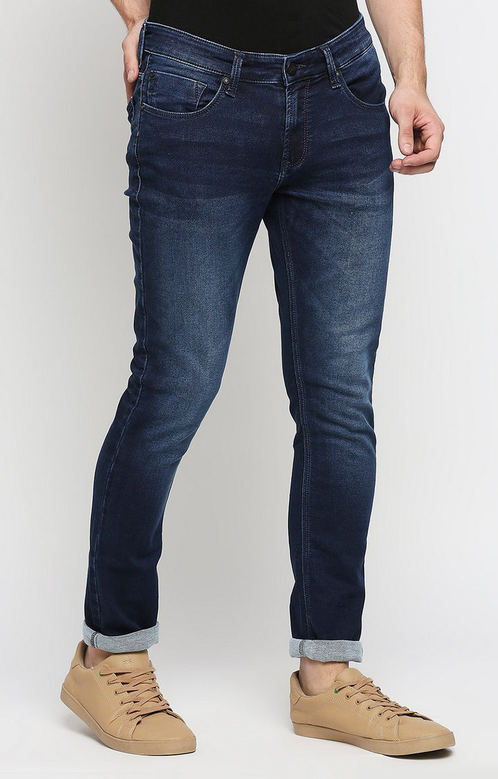 Spykar Dark Indigo Cotton Slim Fit Narrow Length Jeans (Skinny)